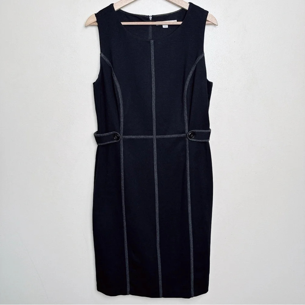 Boden Womens 12L Holborn Buttons Shift Dress Black Color